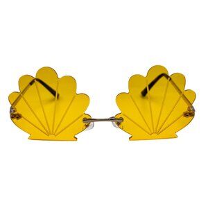 6078 | Yellow Rimless Shell Novelty Sunglasses
